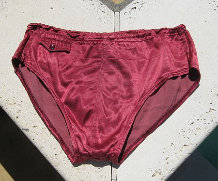 Vintage 40s Burgundy Jantzen Satin Swim Trunks sz 36